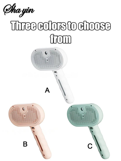 Pet Steam Grooming Brush with Spray Function
