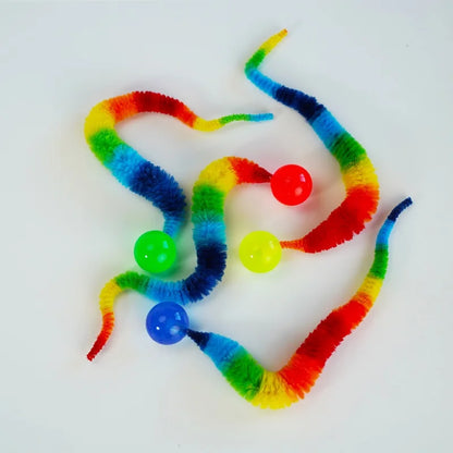 Cat Colorful Bouncing Worm Toy