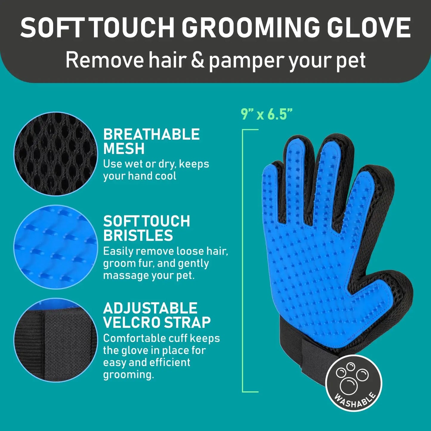 Pet Grooming & Deshedding Silicone Glove
