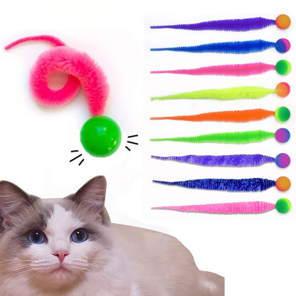 Cat Colorful Bouncing Worm Toy