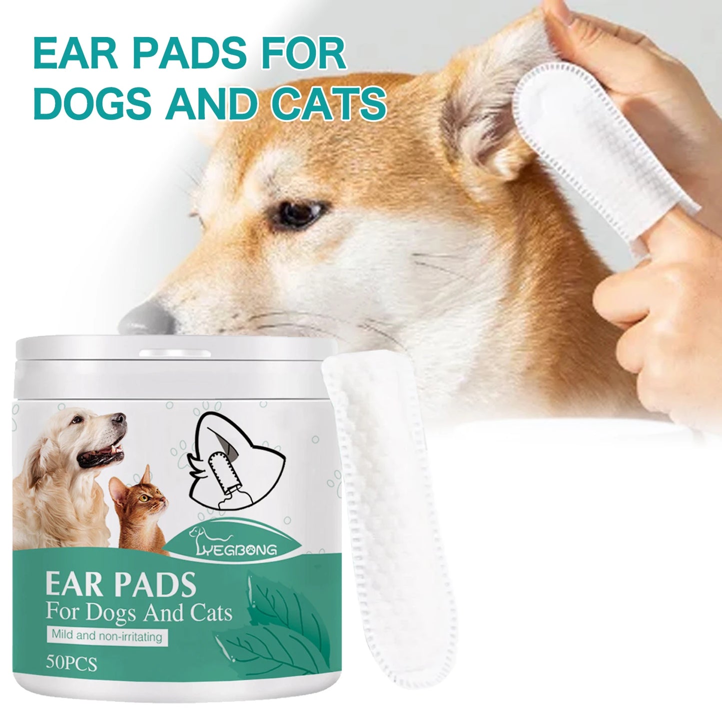 Pet Cleaning Finger Wipes for Cats & Dogs