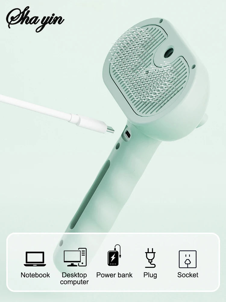 Pet Steam Grooming Brush with Spray Function