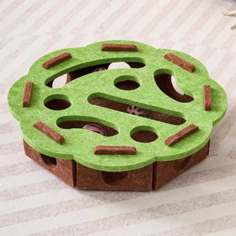 Interactive Cat Maze Puzzle Toy with Bell Balls