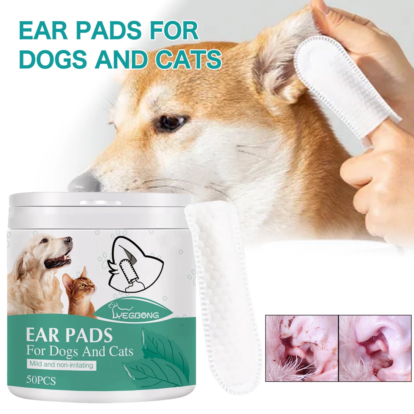 Pet Cleaning Finger Wipes for Cats & Dogs