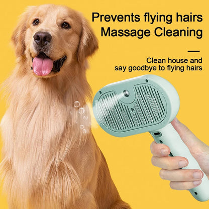 Pet Steam Grooming Brush with Spray Function