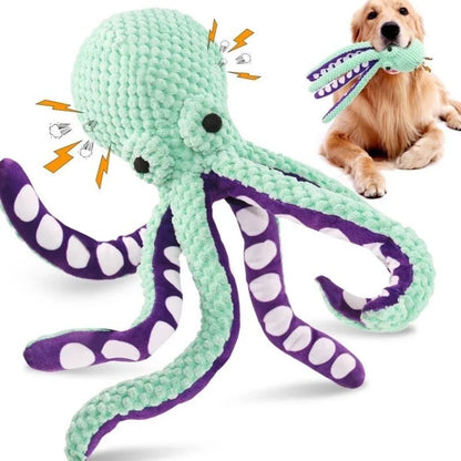 Plush Octopus Squeaky Dog Toy