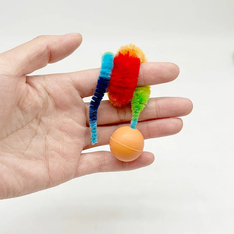 Cat Colorful Bouncing Worm Toy