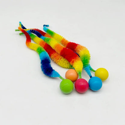 Cat Colorful Bouncing Worm Toy