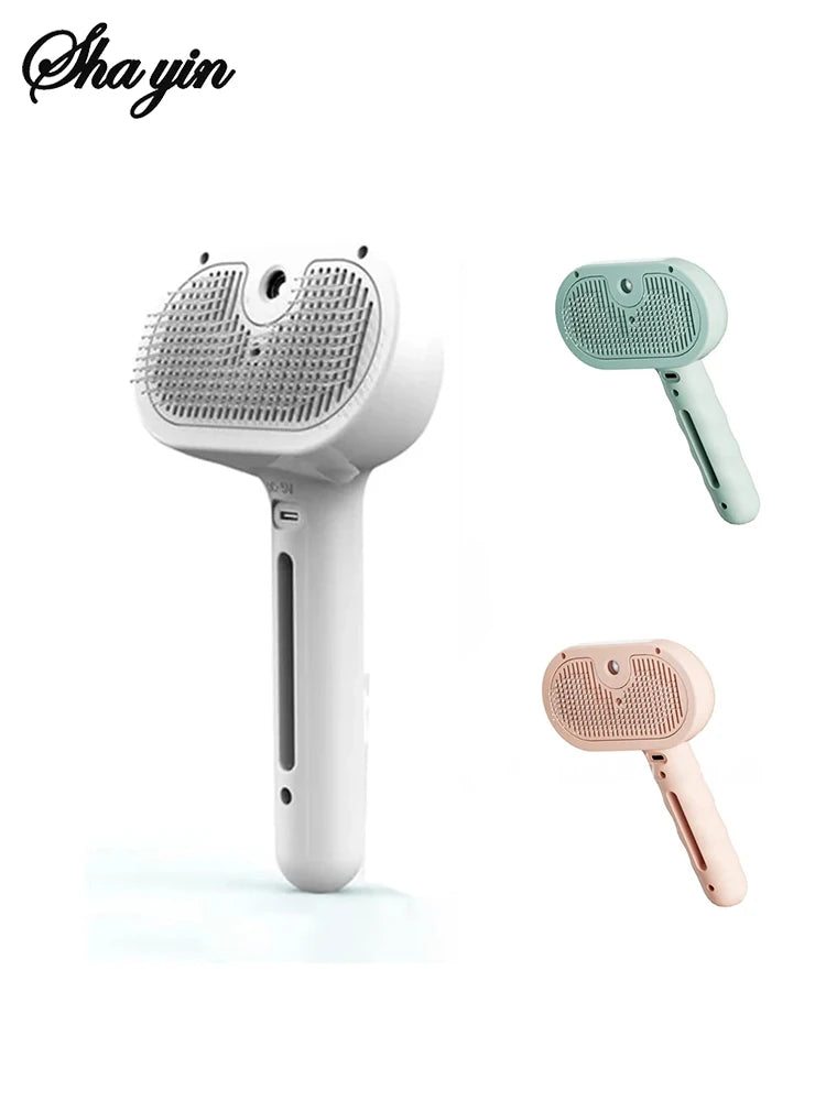 Pet Steam Grooming Brush with Spray Function