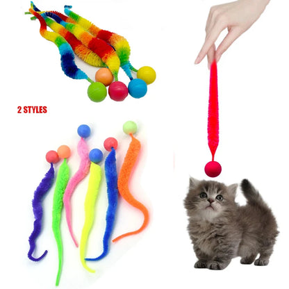 Cat Colorful Bouncing Worm Toy