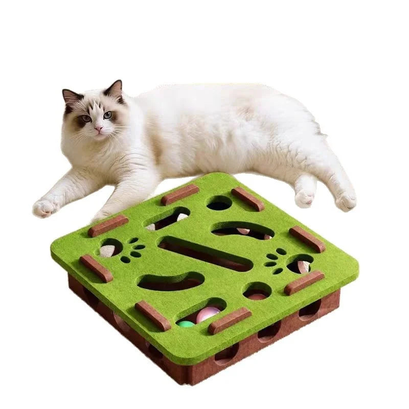 Interactive Cat Maze Puzzle Toy with Bell Balls