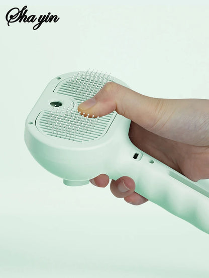 Pet Steam Grooming Brush with Spray Function