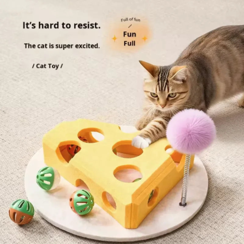 Interactive Cat Maze Puzzle Toy with Bell Balls