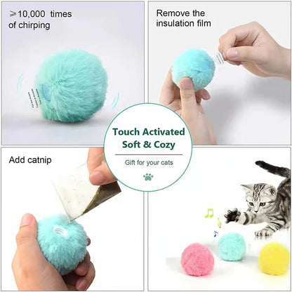 Smart Interactive Plush Catnip Ball Toy