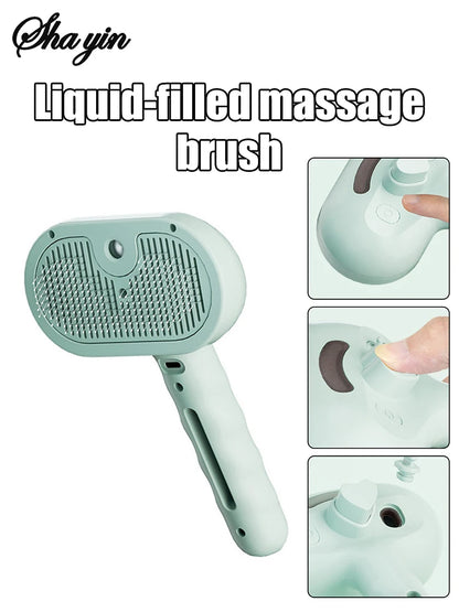 Pet Steam Grooming Brush with Spray Function