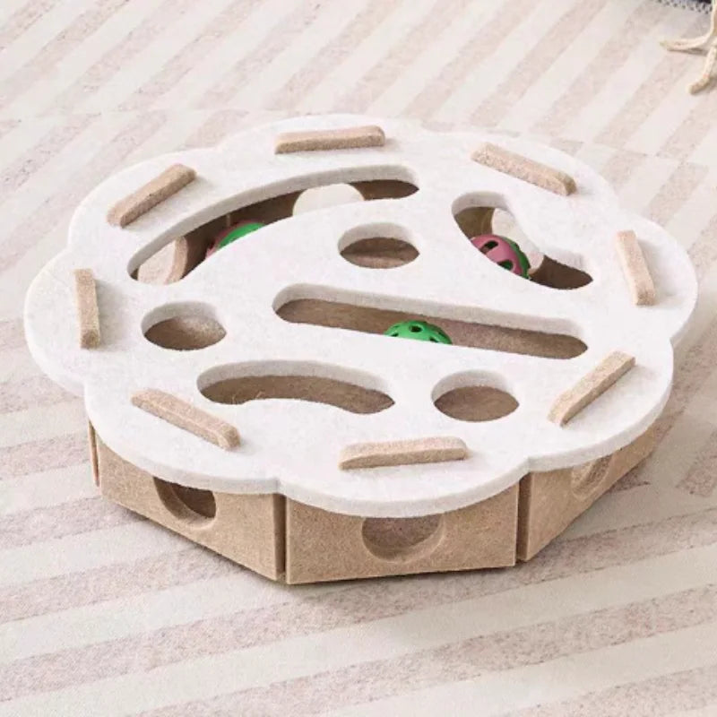 Interactive Cat Maze Puzzle Toy with Bell Balls