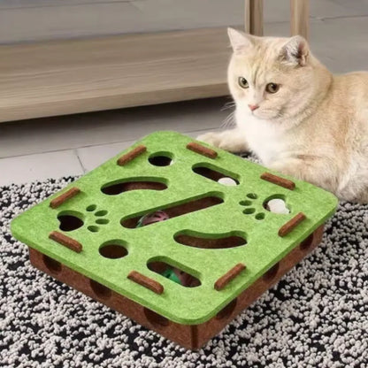 Interactive Cat Maze Puzzle Toy with Bell Balls