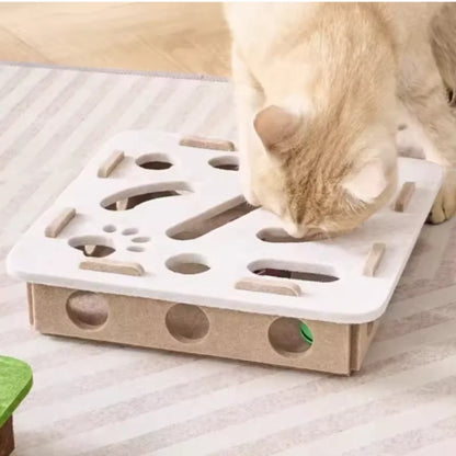 Interactive Cat Maze Puzzle Toy with Bell Balls