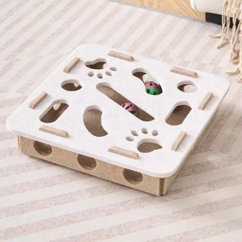 Interactive Cat Maze Puzzle Toy with Bell Balls