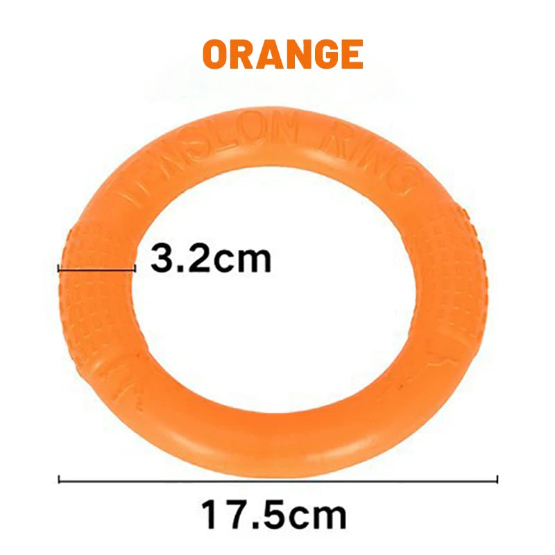 Orange EVA Dog Training Flying Disk & Ring Puller Toy