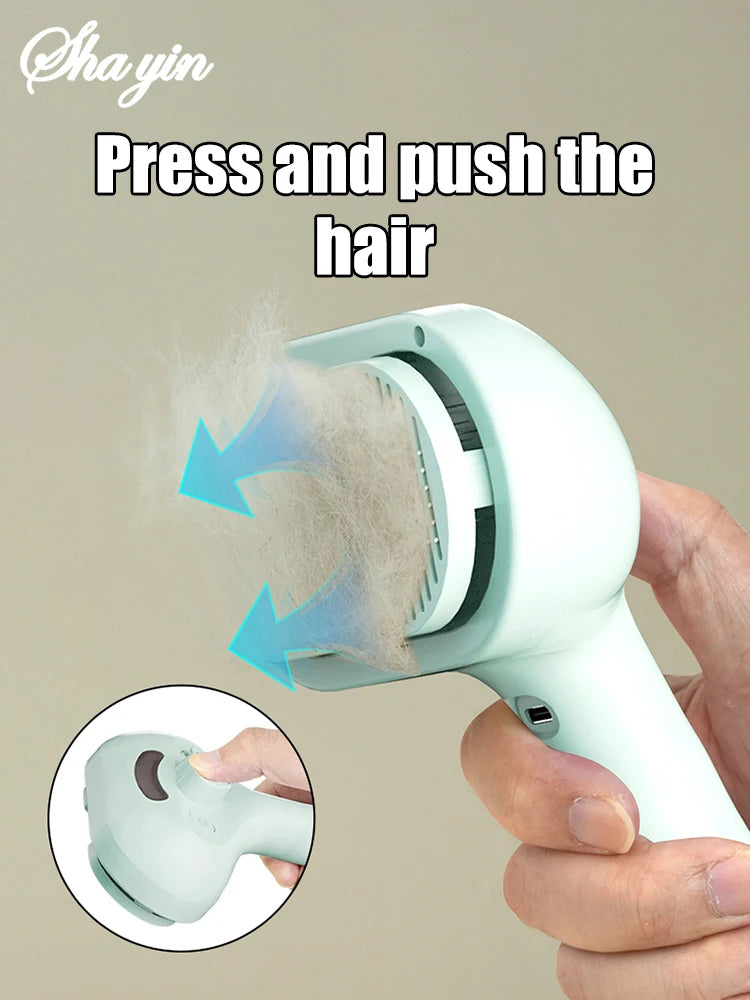 Pet Steam Grooming Brush with Spray Function