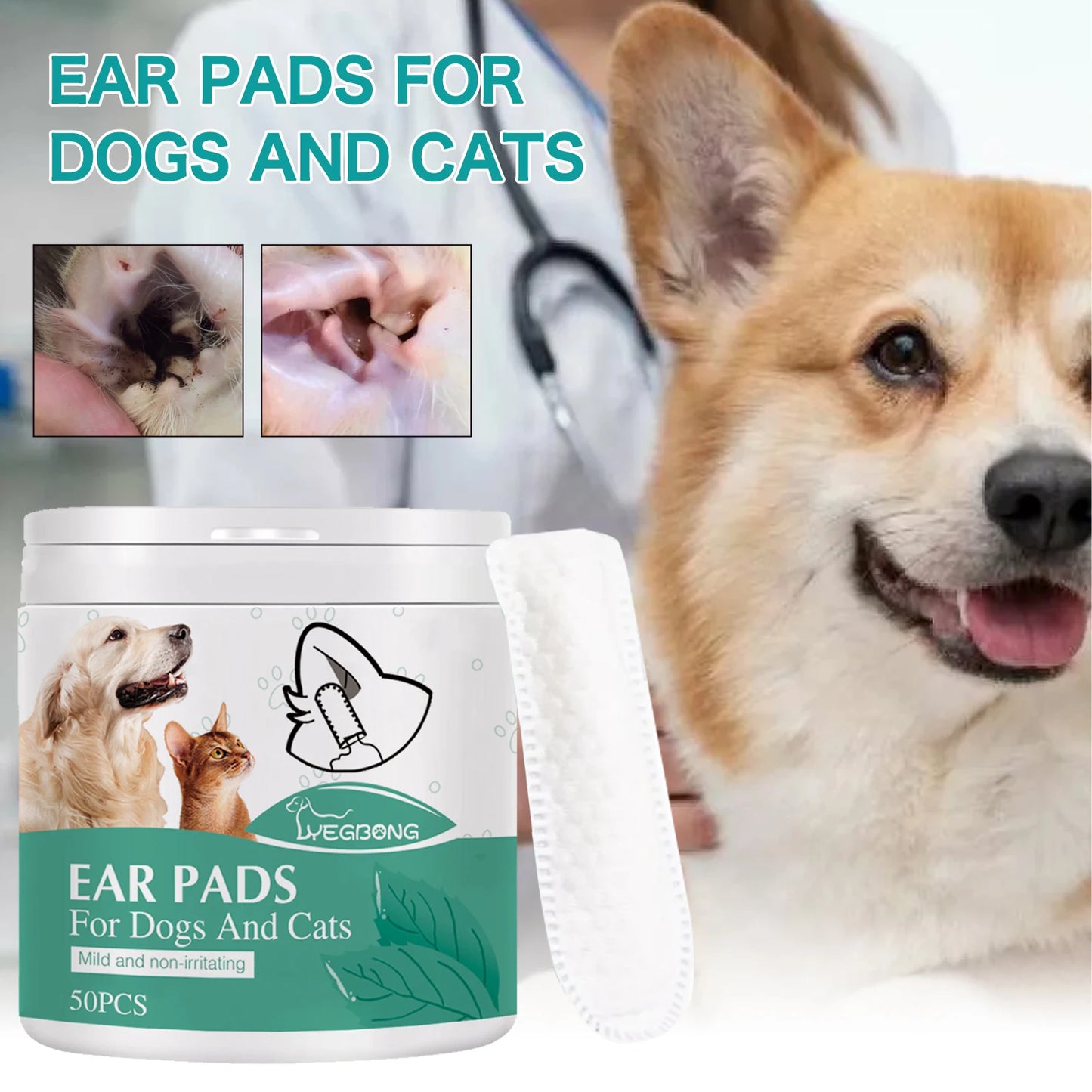 Pet Cleaning Finger Wipes for Cats & Dogs
