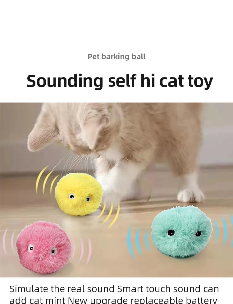 Smart Interactive Plush Catnip Ball Toy