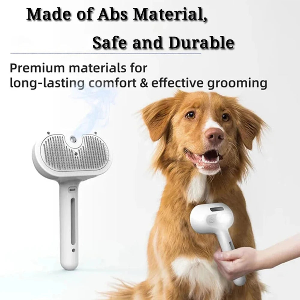 Pet Steam Grooming Brush with Spray Function