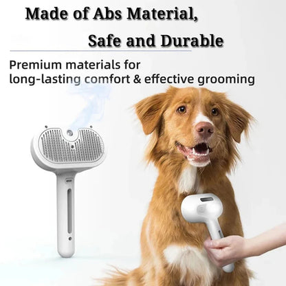 Pet Steam Grooming Brush with Spray Function