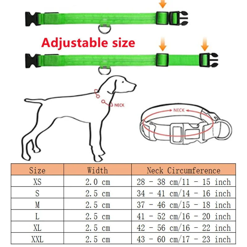 LED USB Rechargeable Glow Pet Collar
