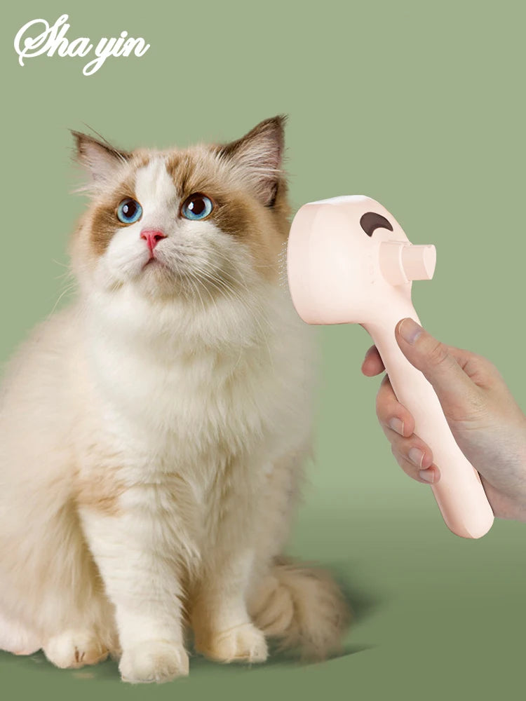 Pet Steam Grooming Brush with Spray Function