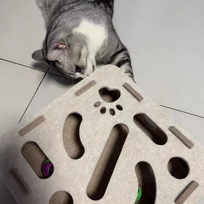 Interactive Cat Maze Puzzle Toy with Bell Balls