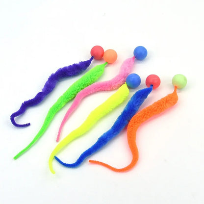 Cat Colorful Bouncing Worm Toy