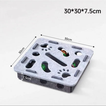 Interactive Cat Maze Puzzle Toy with Bell Balls