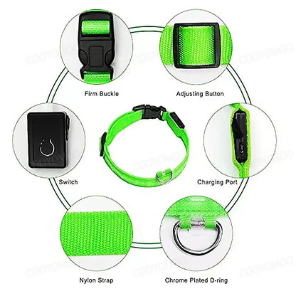 LED USB Rechargeable Glow Pet Collar