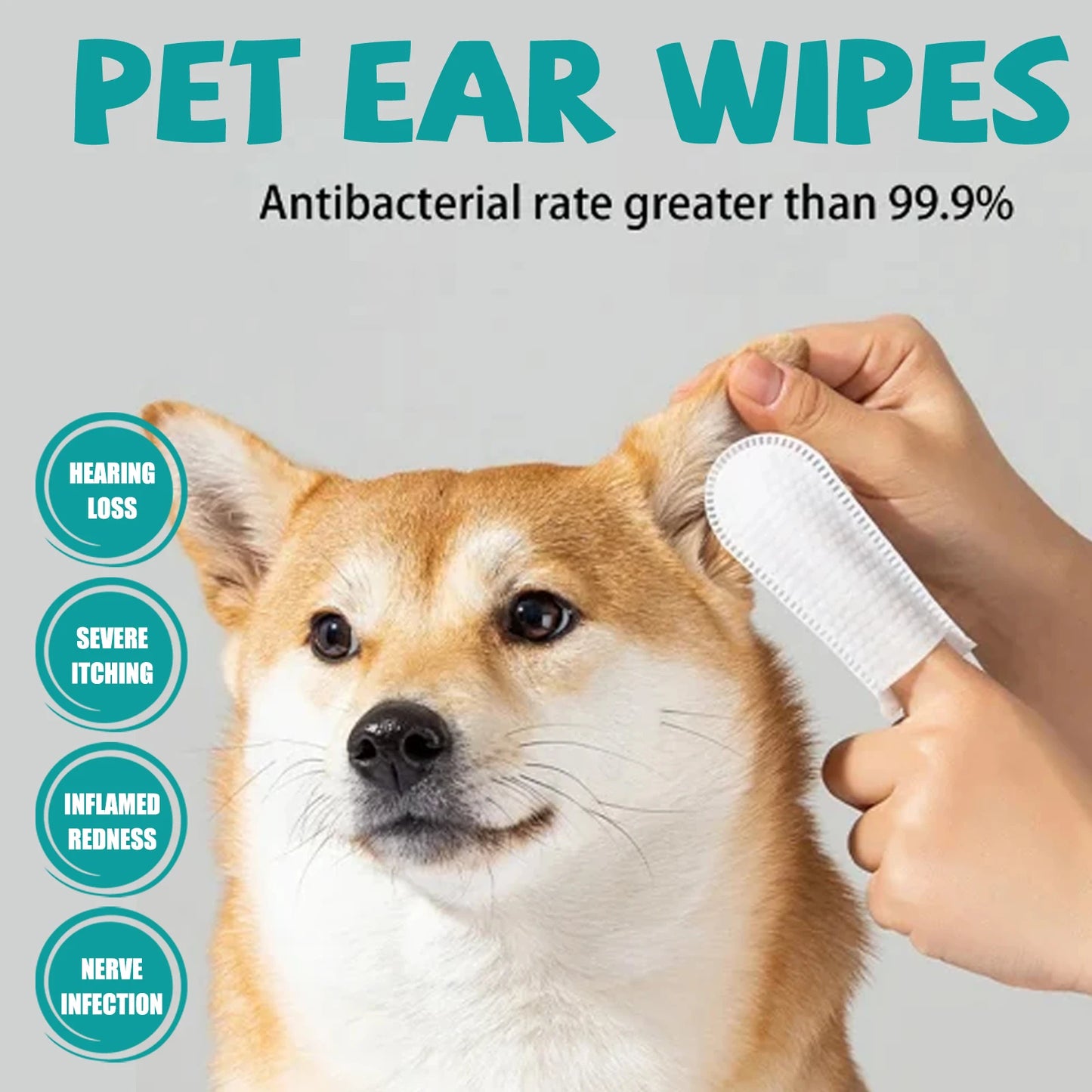Pet Cleaning Finger Wipes for Cats & Dogs