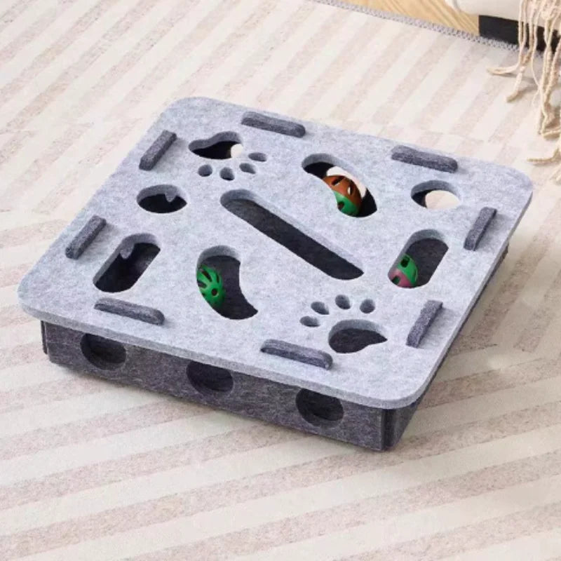 Interactive Cat Maze Puzzle Toy with Bell Balls