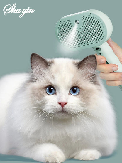 Pet Steam Grooming Brush with Spray Function