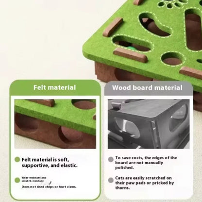 Interactive Cat Maze Puzzle Toy with Bell Balls