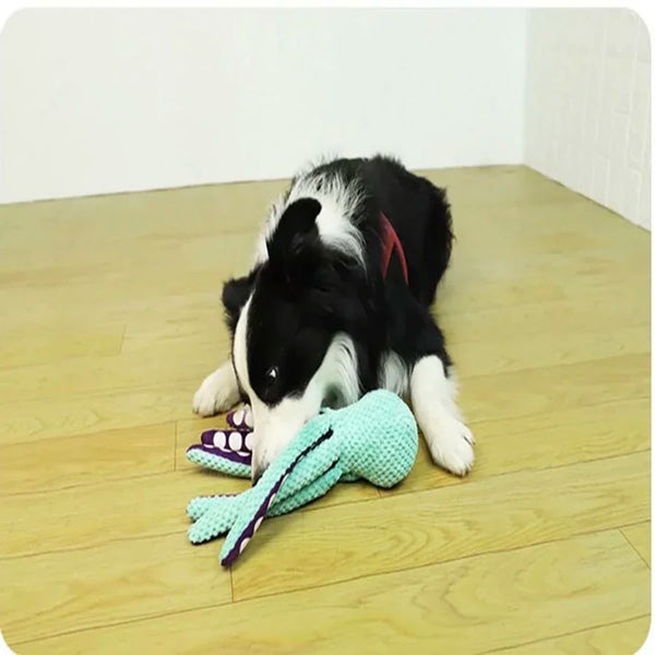 Plush Octopus Squeaky Dog Toy