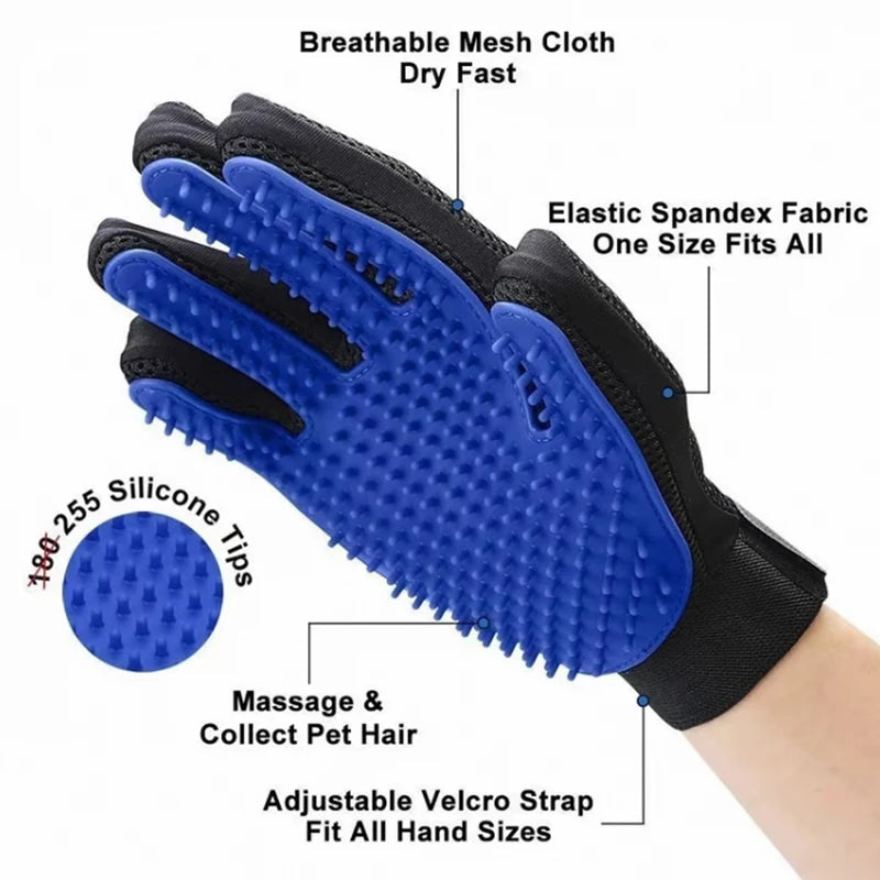 Pet Grooming & Deshedding Silicone Glove